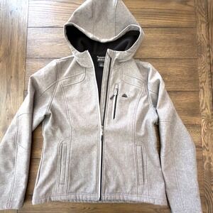 Snozu Performance Womens Softshell Hooded Jacket Gray Fleece Lined Large